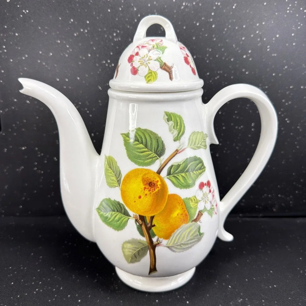 Portmeirion Pomona Coffee Pot Ingestrie Pippin Apple Botanical Made in England